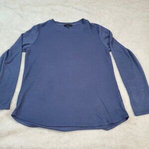 Banana Republic Dusty Blue Crew Neck Long Sleeve Polyester Blend Sweater Women L